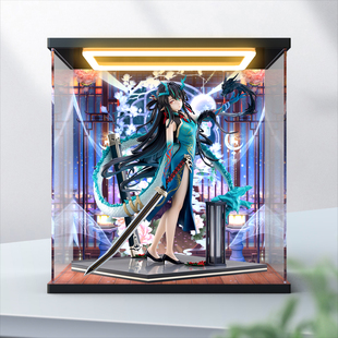 灯光亚克力透明展示盒适用F:NEX 明日方舟 夕 染尘烟VER. 1/7手办