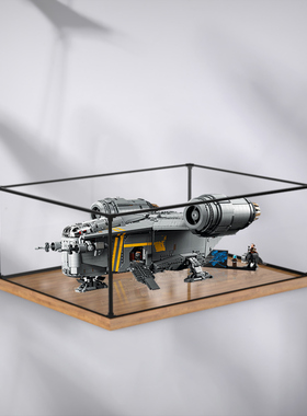 木纹收纳盒适用乐高星球大战系列75331 剃刀冠号模型亚克力展示盒