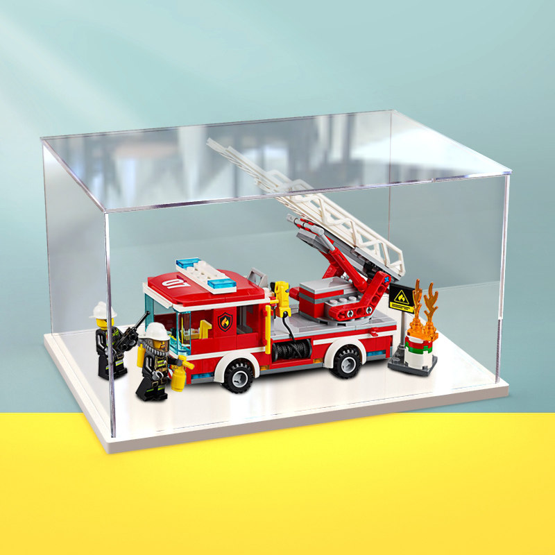 亚克力展示乐高60107 城市救援云梯消防车手办收纳盒防尘