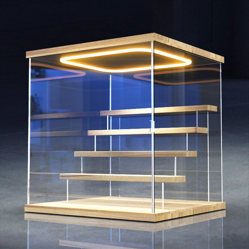 亚克力盲盒展示架透明防尘手办模型盒泡泡玛特布鲁克奥特曼展示盒