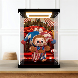 适用防尘展示盒泡泡玛特WHY SO SERIOUS 万圣节搪胶亚克力收纳盒