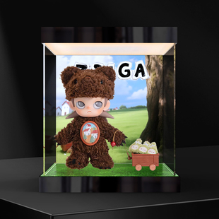 高透明灯箱亚克力收纳盒适用POPMART Zsiga 向往的地方 可动人偶