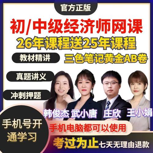 2026年初级中级经济师网课韩俊杰庄欣王小娟人力工商金融武小唐25