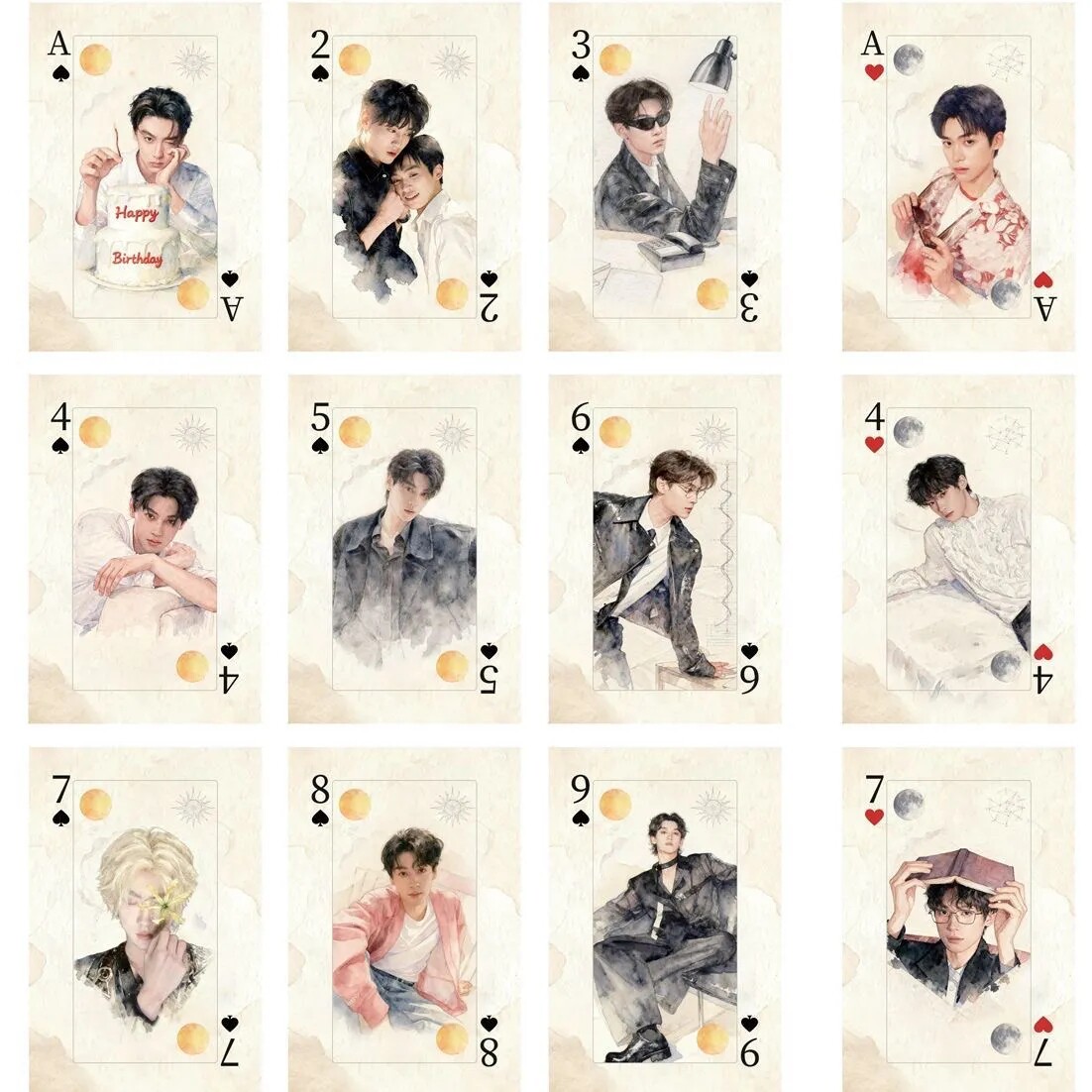 新款雷朋99田栩宁梓渝周边高清图片扑克牌游戏卡牌粉丝应援自制