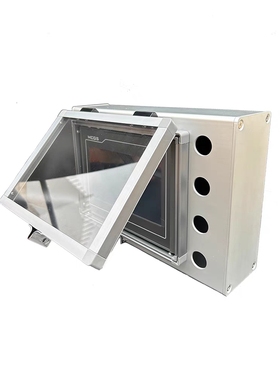 定做HMI4.3寸7寸10/12寸触摸屏安装盒保护罩铝合金防护罩防尘防护