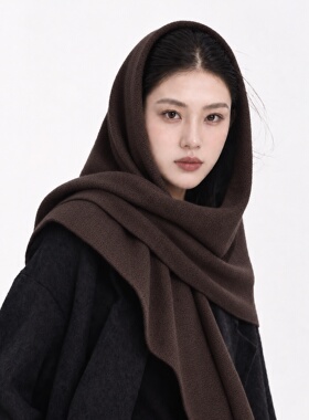 慵懒风羊毛三角巾女秋冬新款防风保暖多功能围巾高级感针织披肩