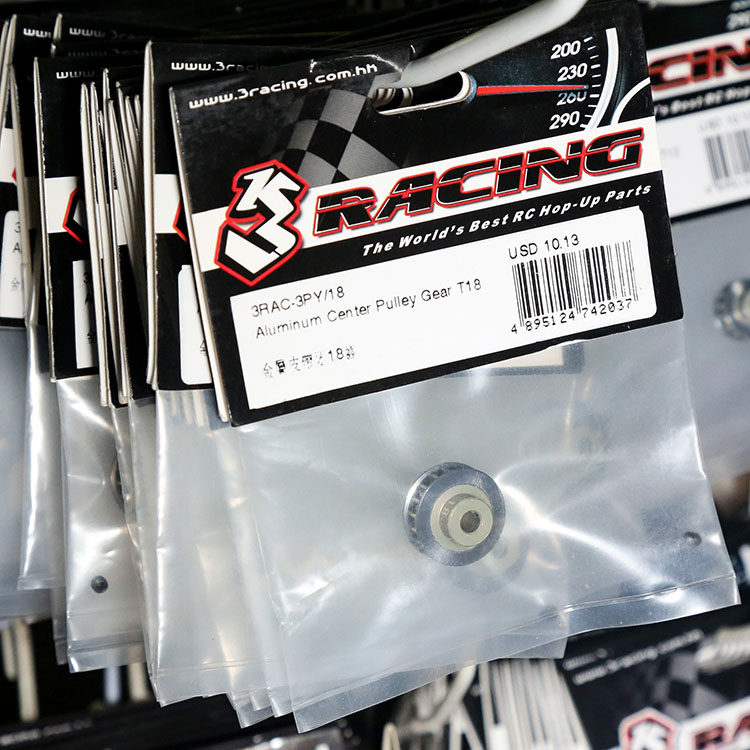 3RACING D3/D4: S3M皮带漂移车用4MM轴径铝合金皮带轮：多T数可选