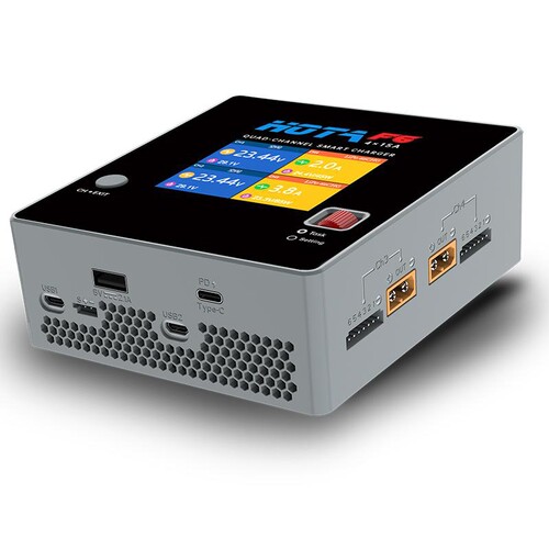 HOTA F6 四通道航模电池平衡充电器 DC 1000W 15A 支持合并充电