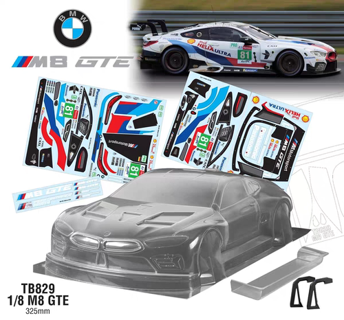 Team C TB829 1/8 GT M8 GTE, 325mm, 寬300mm, 透明PC