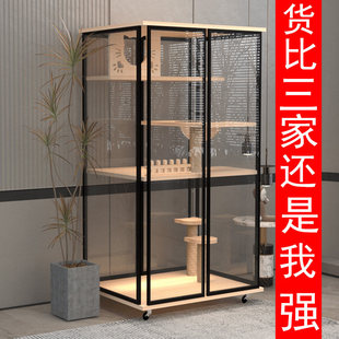 香港澳门包邮全景玻璃猫别墅家用猫笼子猫砂盆一体猫屋子豪华猫窝