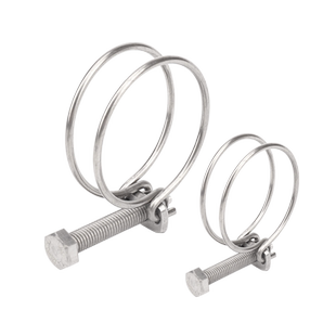 304/201不锈钢双钢丝箍 双钢丝喉箍 强力钢丝箍 橡胶管卡箍 抱箍