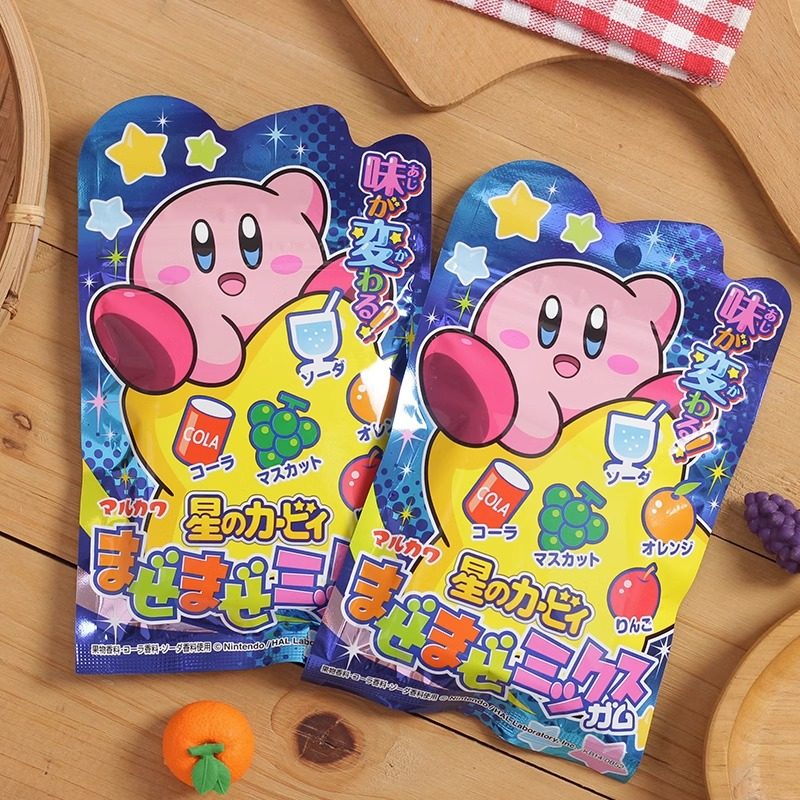日本进口零食丸川星之卡比周边联名口香糖可乐水果味泡泡糖糖果