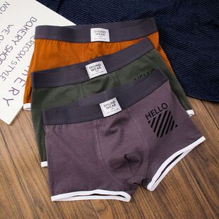 纯棉透气平角短裤 男裤 舒适个性 平角裤 衩男 高档男士 头青年裤 内裤