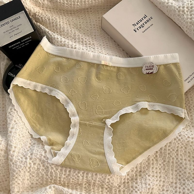 7A全棉A类婴儿棉女士纯棉内裤女中腰舒适棉全裤抗菌大码日系女生