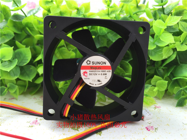 建准 SUNON 60*25MM 12V 6CM厘米 超静音风扇HA60251V4 1000C A99