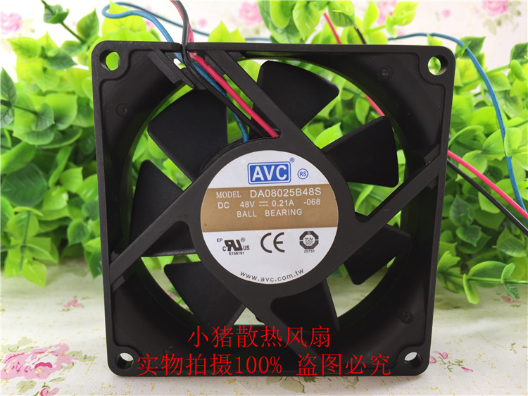 正品AVC 8cm厘米 80*25MM 48V DA08025B48S 交换机服务器散热风扇