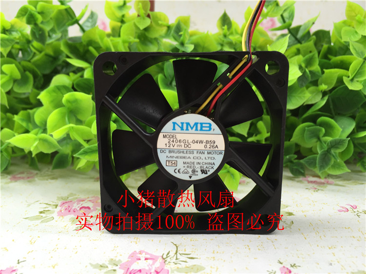 原装正品NMB 2406GL-04W-B59 12V 60*15MM 3线 检 测速 散热风扇