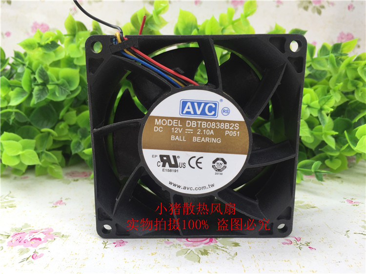 原装AVC DBTB0838B2S 8038 12V 8CM 4线 高转速暴力/大风量风扇