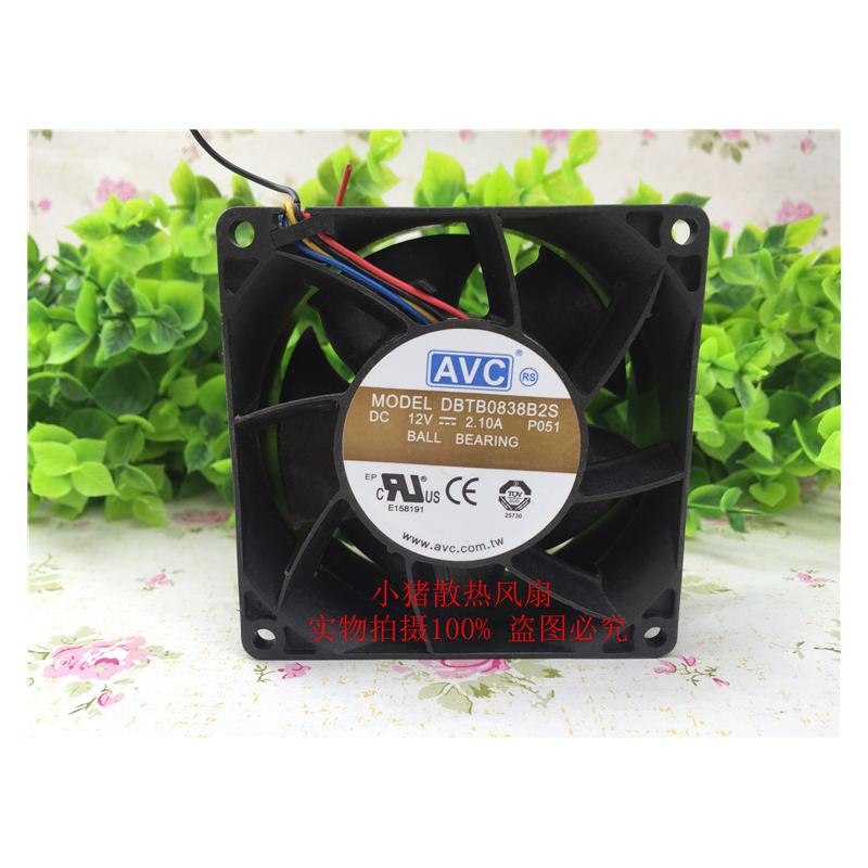 原装AVC DBTB0838B2S 8038 12V 8CM 4线 高转速暴力/大风量风扇