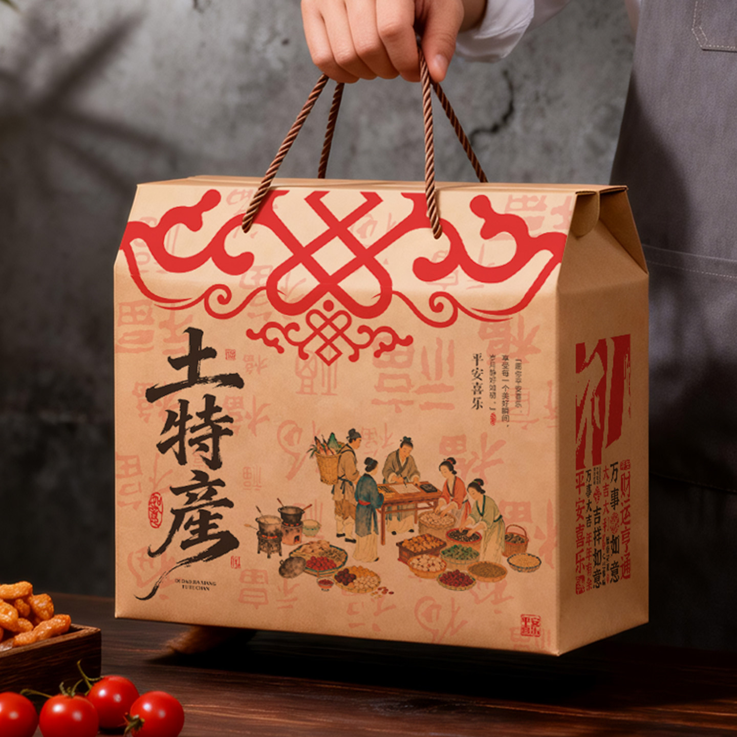特产腊味礼盒空盒风干鸡礼品盒土特产包装礼盒年货腊肉香肠包装盒