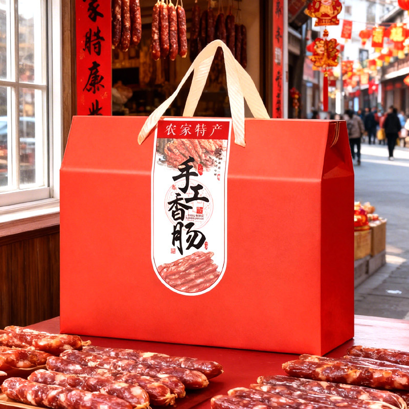 香肠礼盒空盒子腊肉香肠礼品盒香肠包装礼盒手工香肠包装盒礼品盒,包装,年货礼品包装,淘宝优惠券,粉丝福利购,淘宝优惠卷