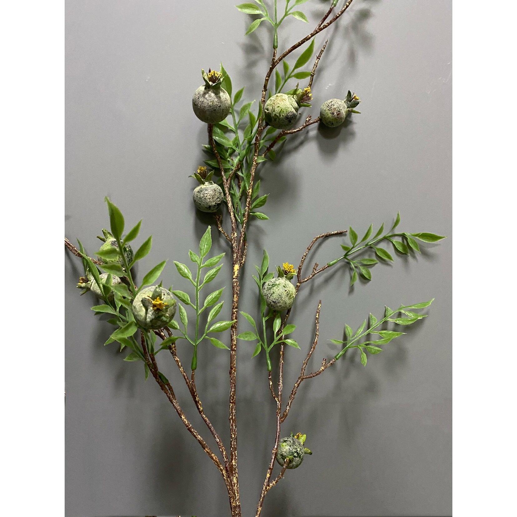 假花花客厅茶几花艺摆件餐桌摆设防真花束单支石榴果树枝绢花