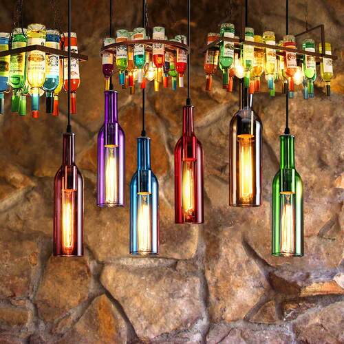 美国覆古工业风格餐厅酒瓶网红咖啡厅酒吧酒吧明朗酒吧酒吧装修氛