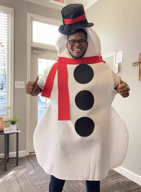 2024 雪人搞怪派对道具节日新款万圣节服装雪人游戏服服饰 厂家