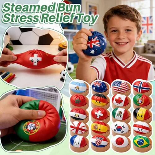 新2026 World Cup Dumpling Squishy世界杯饺子造型解压玩具