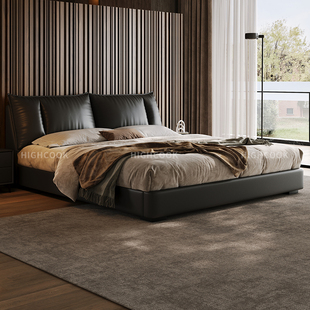头层牛皮真皮床婚2 极简主卧软包储物 2.2米高端大气1.8m轻奢意式