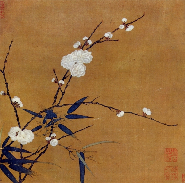 马麟梅竹白描打印稿勾线工笔画