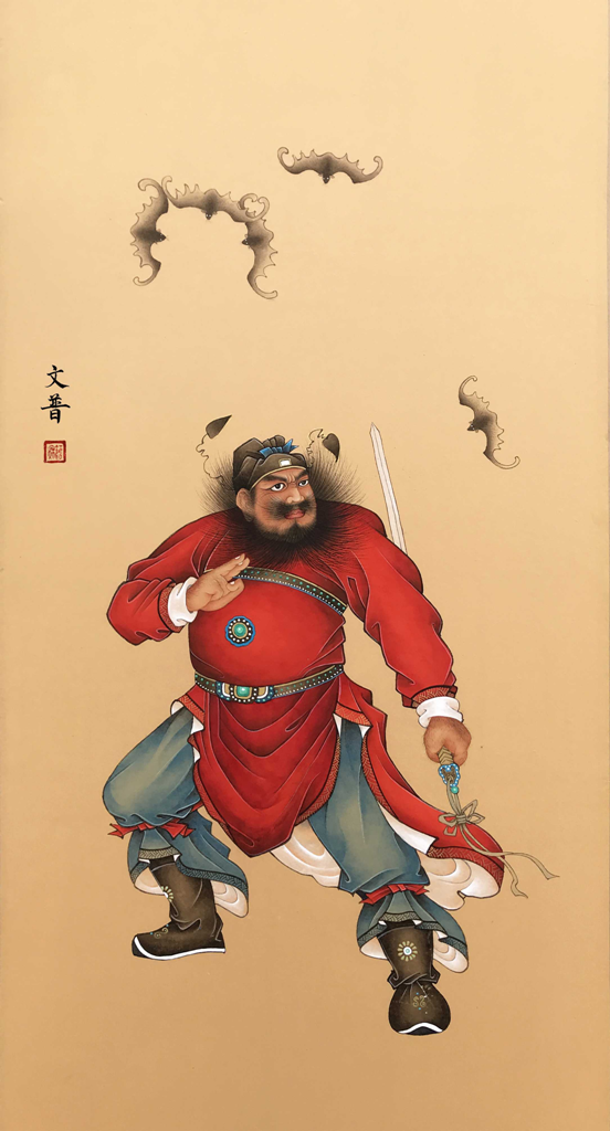 工笔画底稿  工笔画人物4尺竖副 钟馗3#白描打印稿