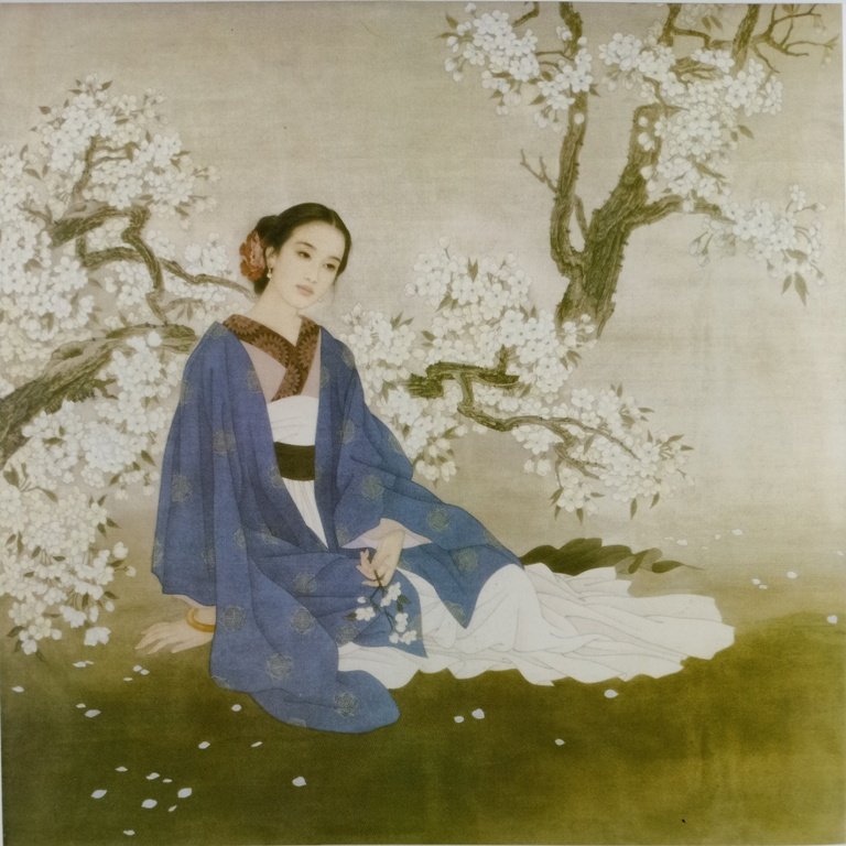 工笔人物国画底稿王美芳传统工笔人物阿春白描6#打印稿