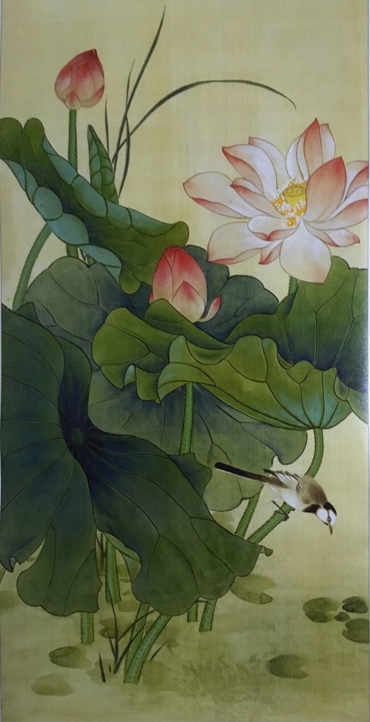 工笔画底稿 俞致贞 工笔荷花竖副1 白描打印稿毛笔