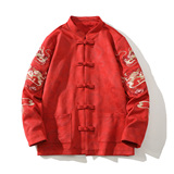 2025新中式风夹克刺绣外套复古中式唐装男A087-1-JK766P125，男装夹克，电商A087-1