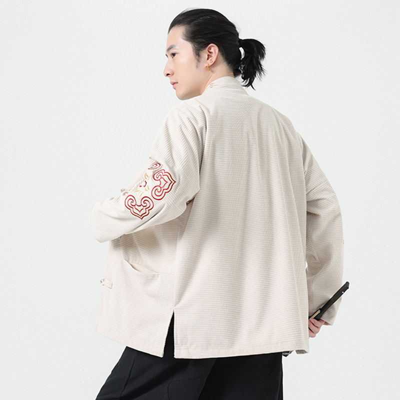 2025新中式风夹克刺绣外套复古中式唐装男A087-1-JK762P115,男装夹克,电商A087-1