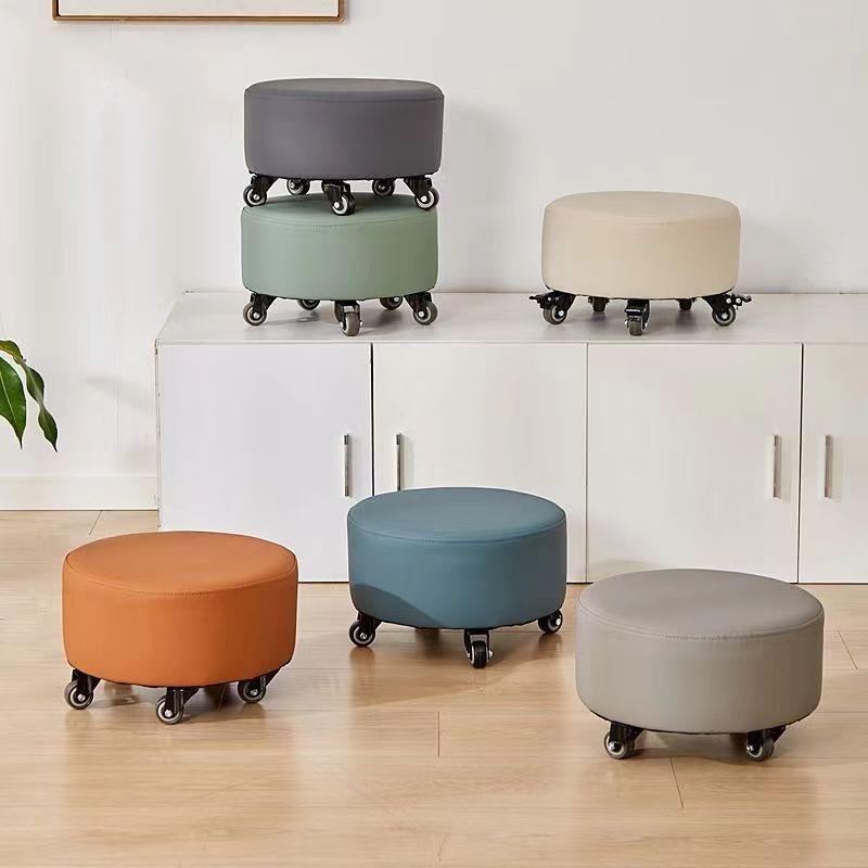 小凳子家用换鞋凳可移动万向轮带轮子茶几凳滑轮矮凳小板凳小圆凳