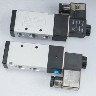 10二位五通单头DC24 亚德客型气动电磁阀控制器4V310 AC220V气阀