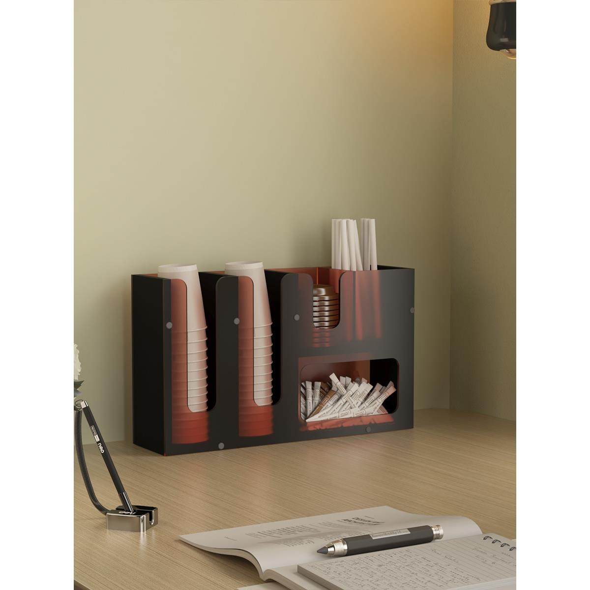 丙烯酸纸杯架一次性杯杯架奶茶店杯盖吸管储物架咖啡杯储物架