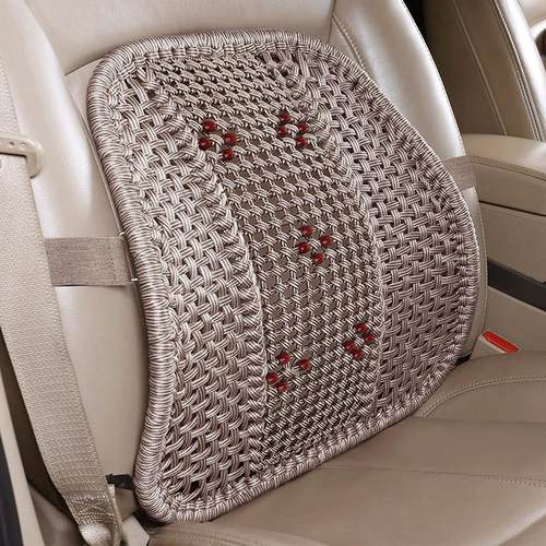 汽车腰靠手编车用腰部支撑办公座椅腰枕冰丝靠背夏季透气护腰靠垫