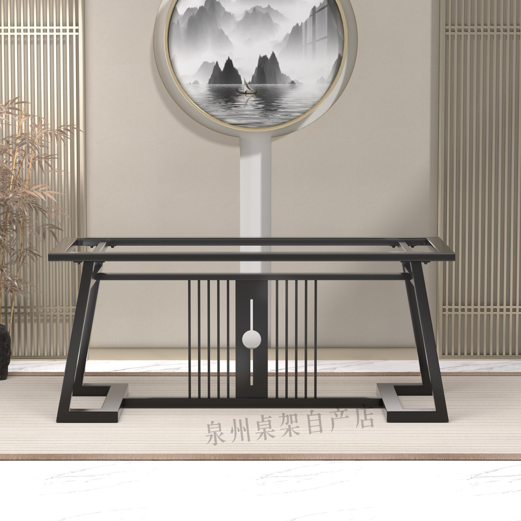 新中式桌腿大理石架子岩板桌脚大板茶桌支架茶几脚桌子腿实木桌架