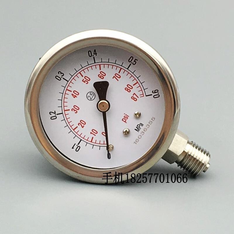 。全不锈钢压力表Y60BF 耐高温 耐腐蚀压力表0-1.6mpa 1mpa 0.6mp