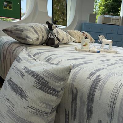 北欧风简约灰条纹全棉老粗布床单床笠单件亚麻床包少女心纯棉布