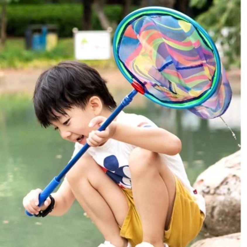 儿童抄网抓蝴蝶捞鱼网捕鱼网兜渔具小孩儿童可伸缩杆捞小鱼缸玩具