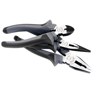安立信老虎钳子尖嘴钳工业级钢丝钳电工钳专用省力工具6寸斜嘴钳