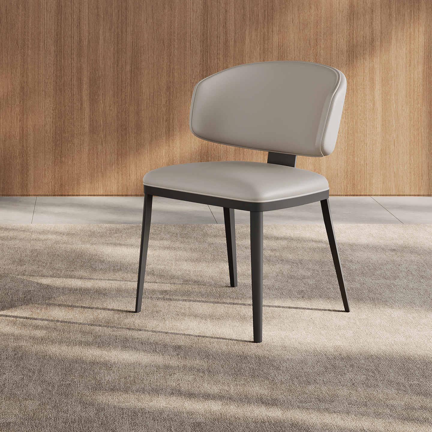 意式极简轻奢餐椅商用高端设计师现代简约休闲办公洽谈靠背椅子