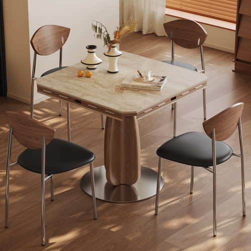 奥古斯特折叠岩板餐桌可变圆桌