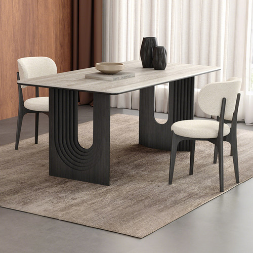 奥古斯特设计师款黑色实木餐桌