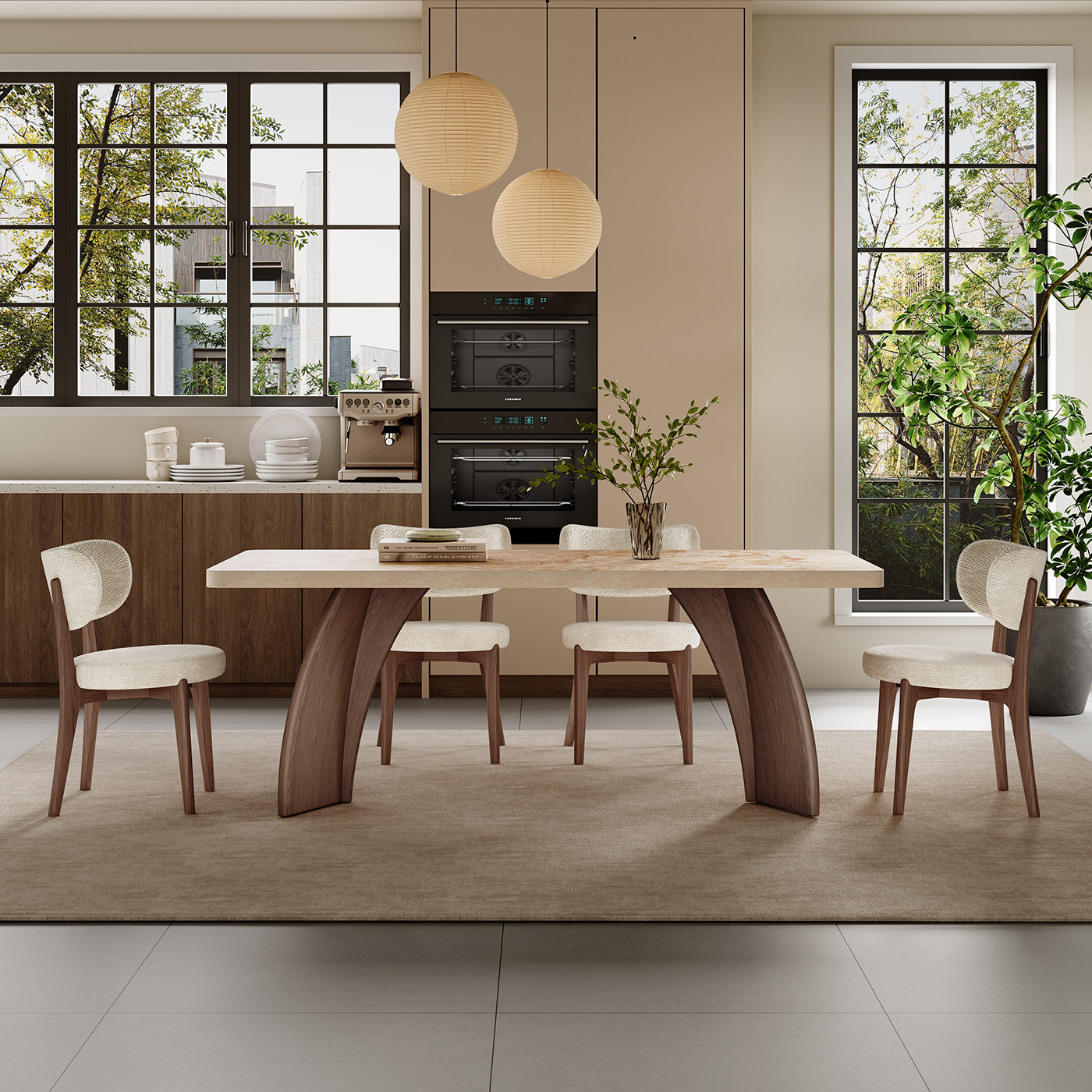 奥古斯特中古实木餐桌家用2026新款加厚下挂莫奈花园复古岩板餐桌