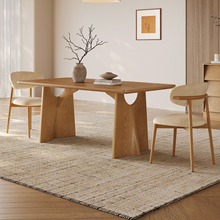 奥古斯特 实木餐桌长方形家用客厅白蜡木2025新款飞鸦原木色餐桌